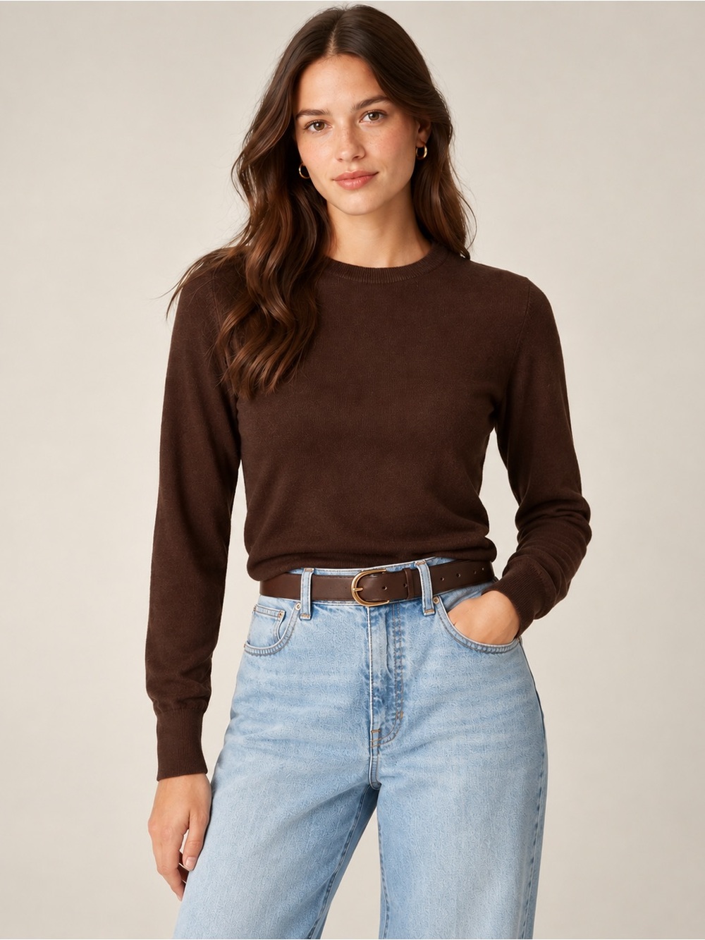 J.Crew Merino Wool Crewneck Sweater in Brown NWT